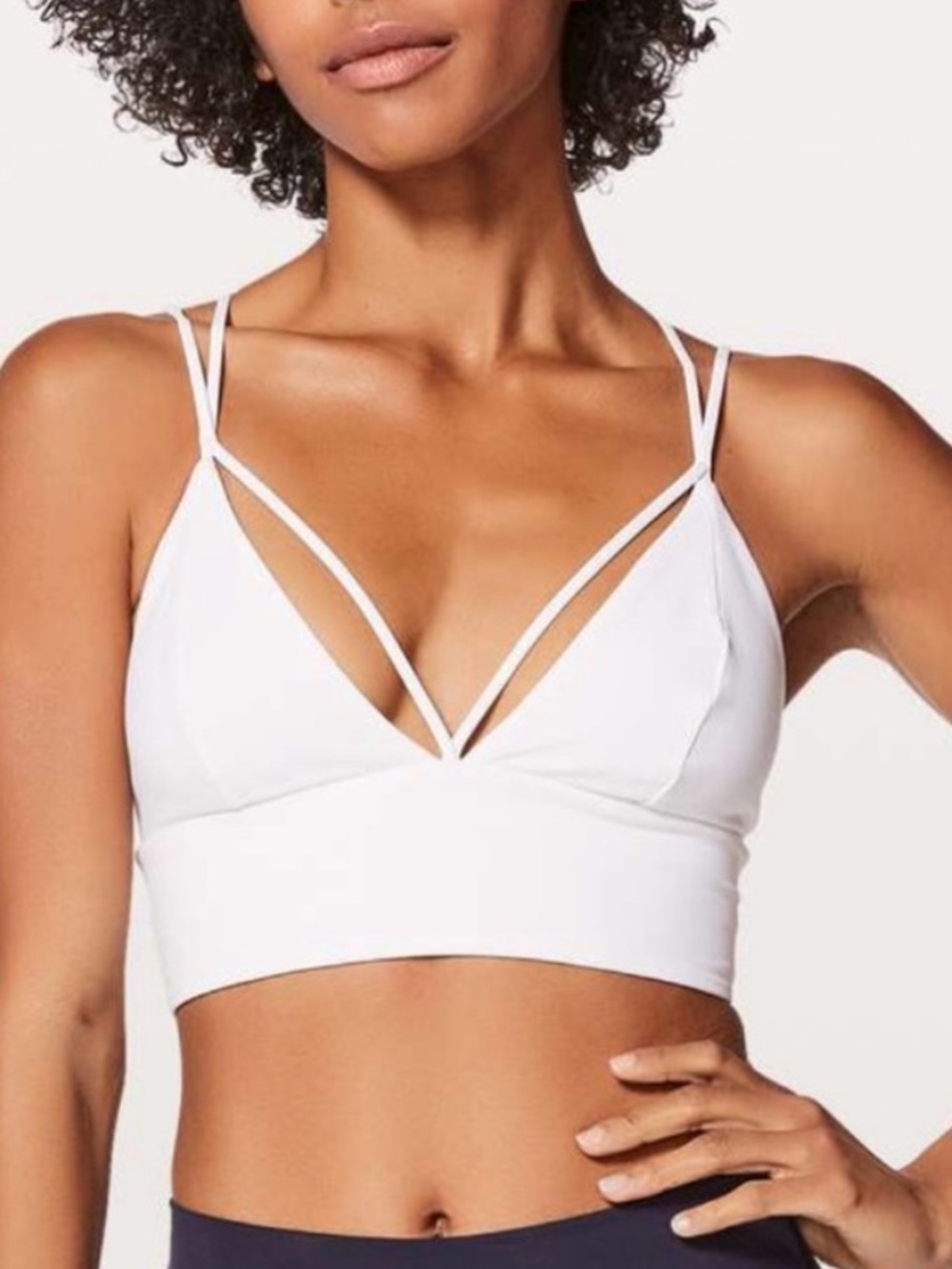 lululemon athletica White Double-Strap V-Neck Sports Bra